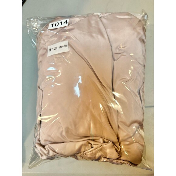 Zara Baby Girls Faux Fur Lined Padded Jacket Size 18 24M Pink Beige Cozy Winter - Picture 8 of 8